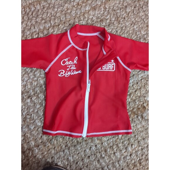 Miki House Red Catch The Big Wave Unisex Rash Guard Size 13 21 Inch Chest - Picture 6 of 8
